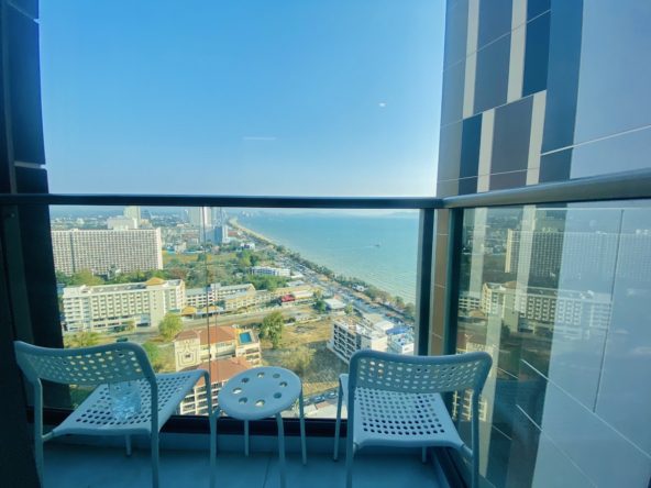 1-bedroom condo for sale in Copacabana Beach Jomtien, 26th floor, sea view, foreign ownership, fully furnished
