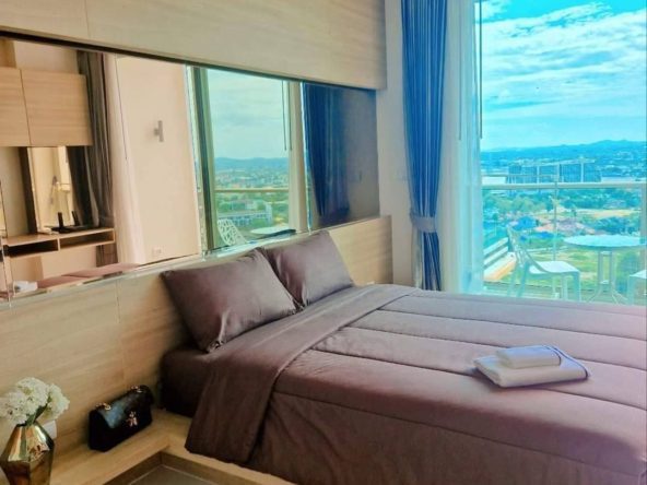 Studio condo for rent in Riviera Wongamat, sea view, 25th floor, pet friendly, furnished, Pattaya rental