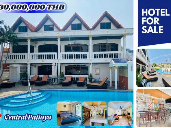 3-star hotel for sale in Central Pattaya, 21 rooms, licensed, near Pattaya Beach and shopping malls