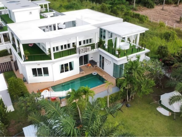 Luxury pool villa for sale Mountain Village 2, 4-bedroom, mountain view, 900 sqm land, Thai company ownership