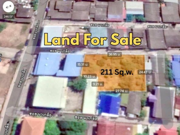Land for sale in Soi Naklua 13 North Pattaya, 211 sq.wah plot near Wongamat Beach