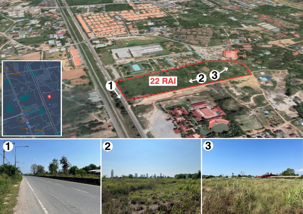Expansive land plot near Pattaya Floating Market ready for development