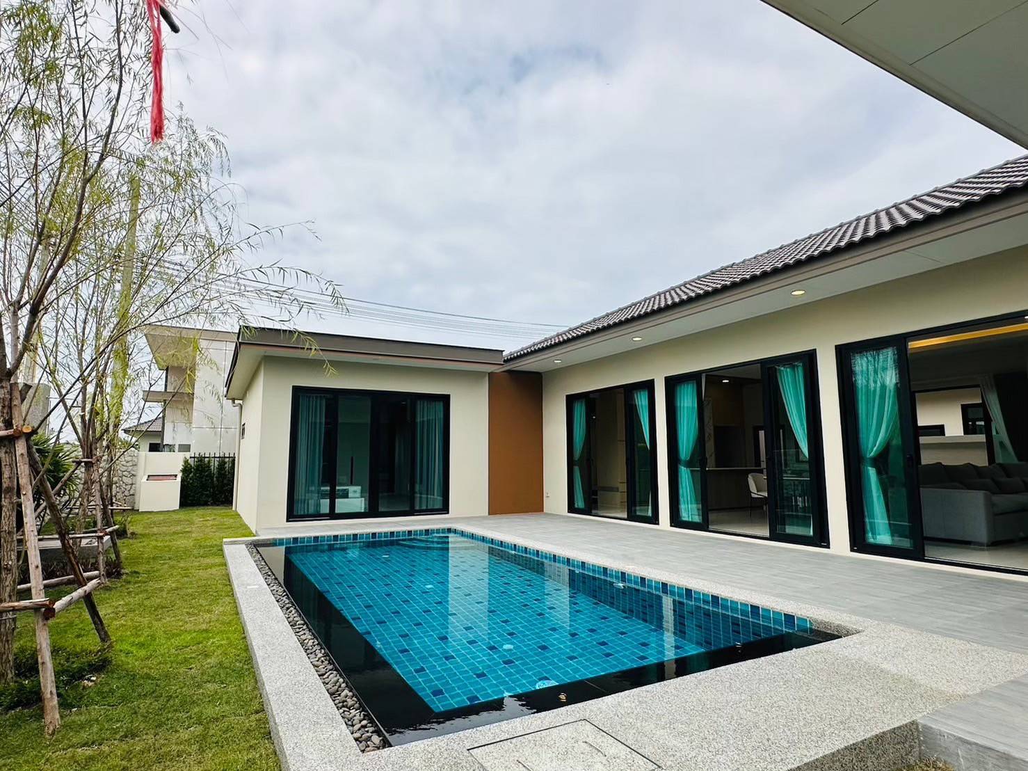 Pool area in the pool villa at Huai Yai, Pattaya