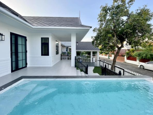 Fully furnished pool villa for sale in Soi Chaiyaphruek 2, featuring a private swimming pool and spacious layout.