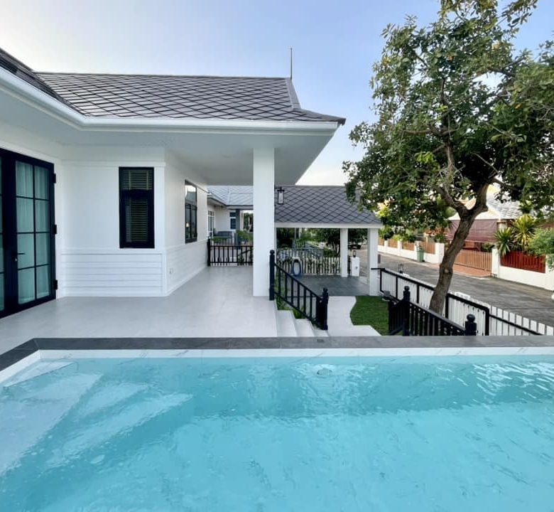 Fully furnished pool villa for sale in Soi Chaiyaphruek 2, featuring a private swimming pool and spacious layout.