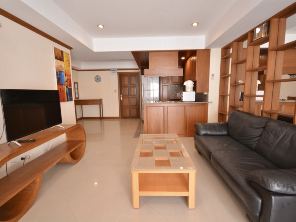 Fully furnished living room of a 2-bedroom condo at Jomtien Beach Condominium.