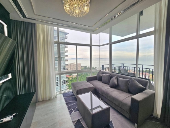 2-bedroom condo for rent in The Grand AD Jomtien Pattaya, sea view, pet friendly, 26th floor, fully furnished