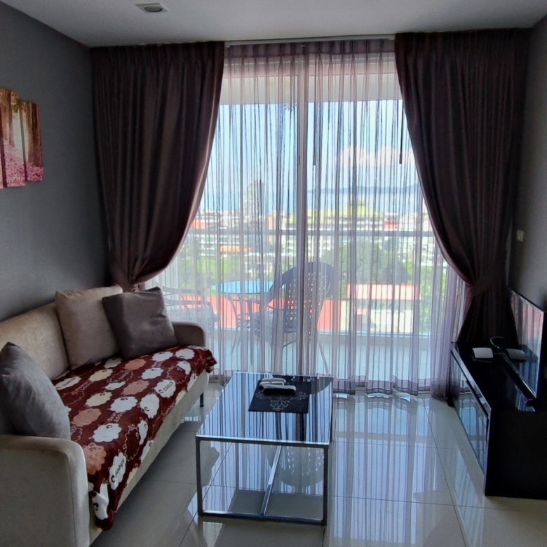 1-bedroom condo for sale in The Vision Pattaya, sea view, 7th floor, fully furnished, foreign name ownership