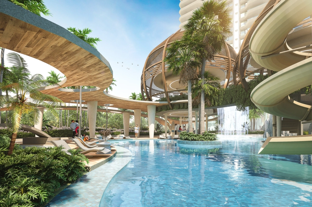 Seaspire Jomtien luxury condominium water park and swimming pool facilities in Pattaya